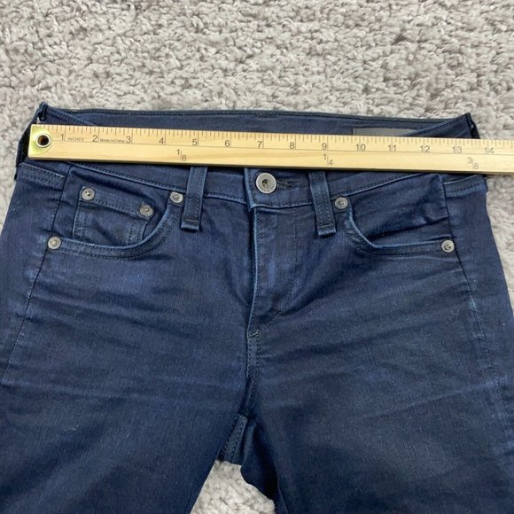 Rag & Bone Riding Jodhpurs Jeans Womens Sz 25 (27x29) Midnight Wash Lamb Leather - Picture 11 of 15